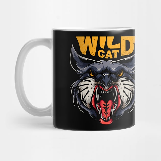 Wild Cat Illustration by Mako Design 